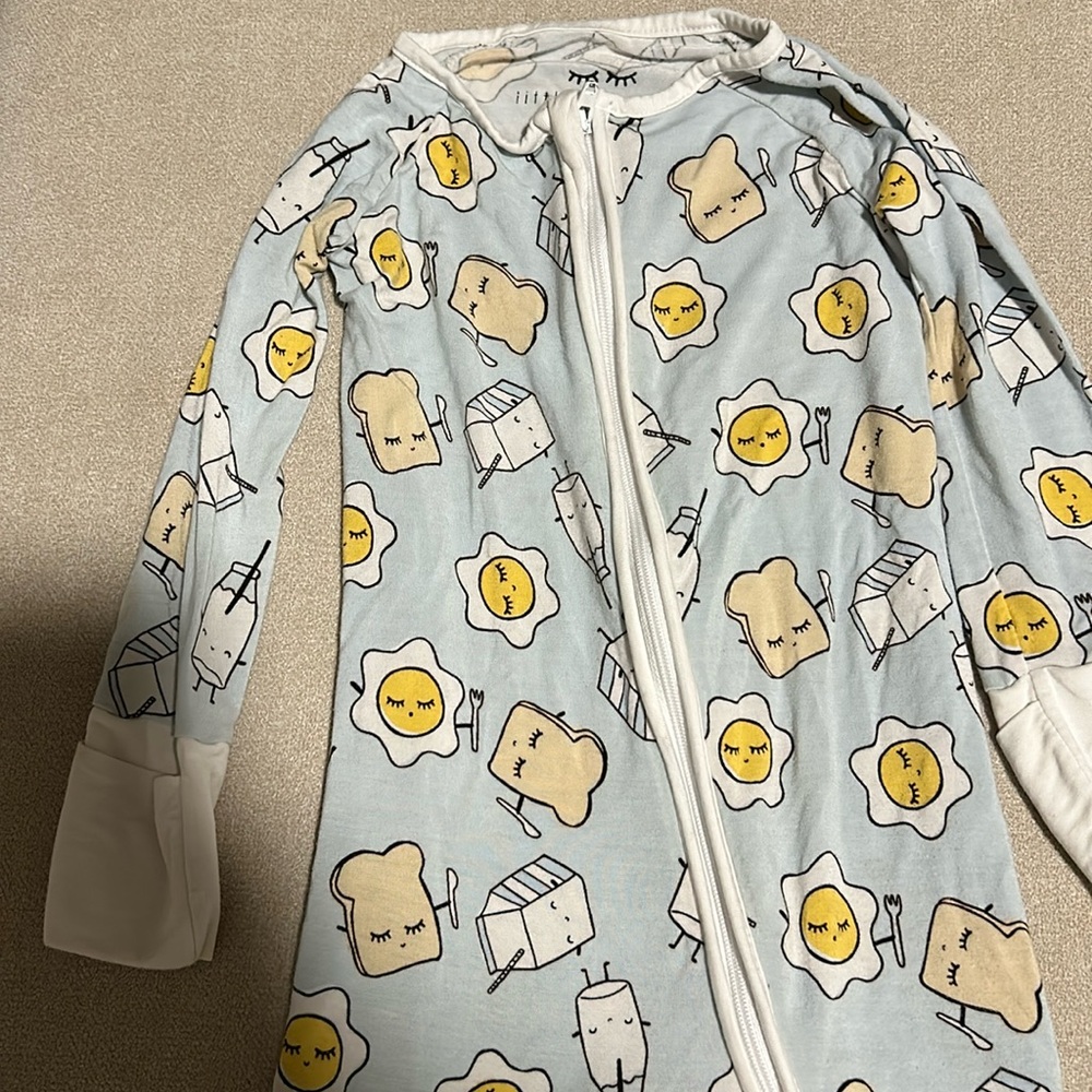 Little Sleepies breakfast buddies zippy pajama 6-12 mos GUC